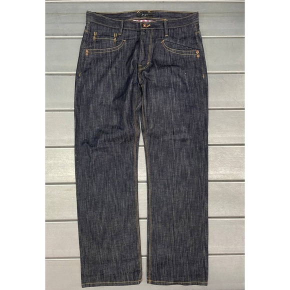 Sean John Y2K Baggy Jeans Mens 36x33 Dark Wash Denim Hip Hop - Picture 1 of 15